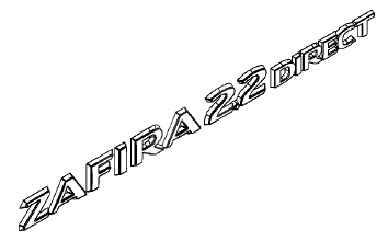 Napis "ZAFIRA 2.2 DIRECT" na tył ZAFIRA B